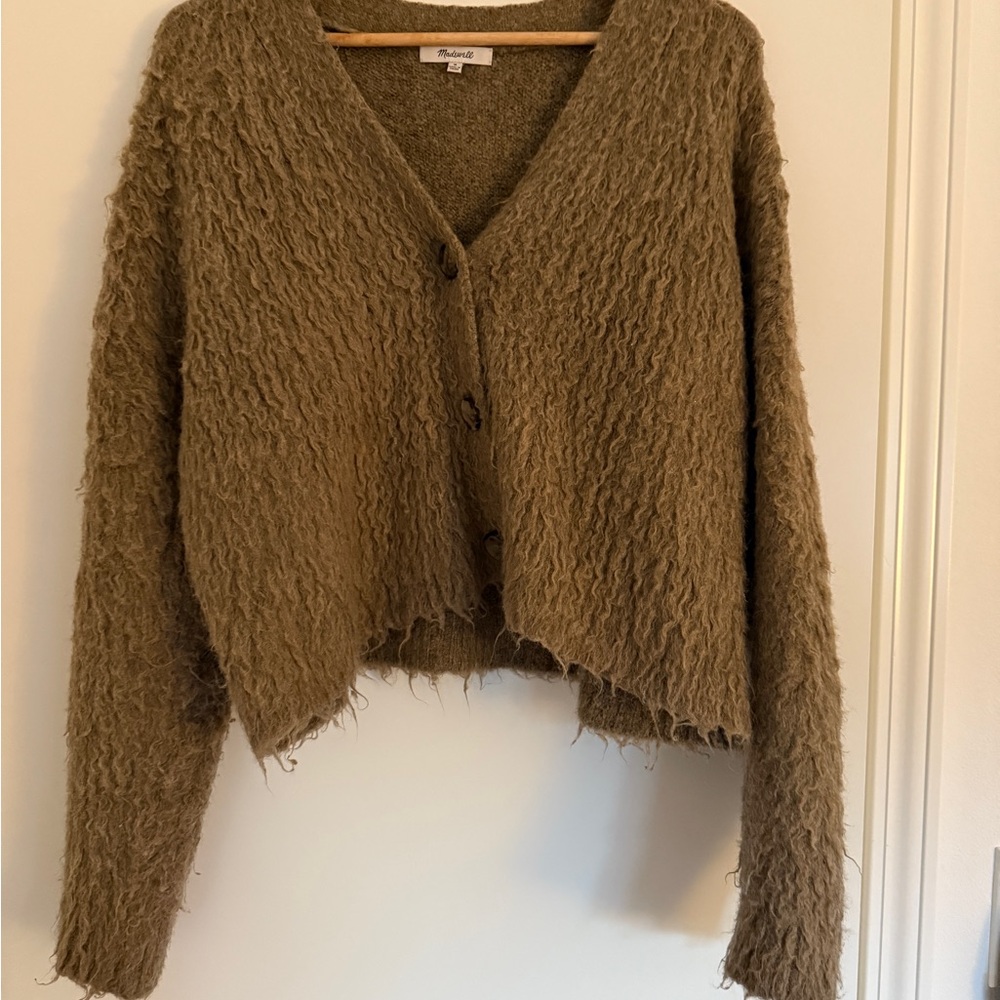 Madewell Fuzzy Cropped Cardigan